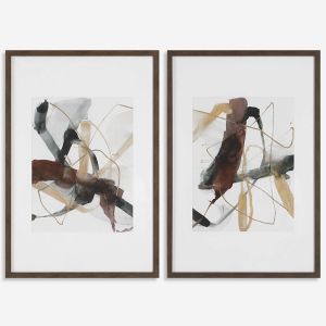 $239 each.
Measures 27"W X 40"H.
Framed Print. "Burgundy Interjection" Frame Prints