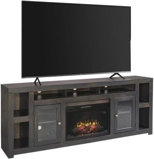 $1,819
Measures 84"W x 17"D x 33"H.
Knotty Alder finish.
Electric fireplace. Fireplace Console