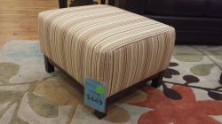 Brown Striped Ottoman