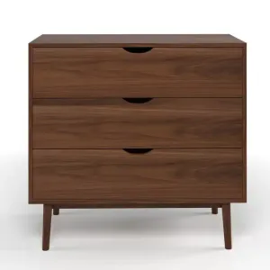 $739
Measures 33."W x 18"D x 31"H.
Also available in black and natural finish. Walnut Three-Drawer Chest